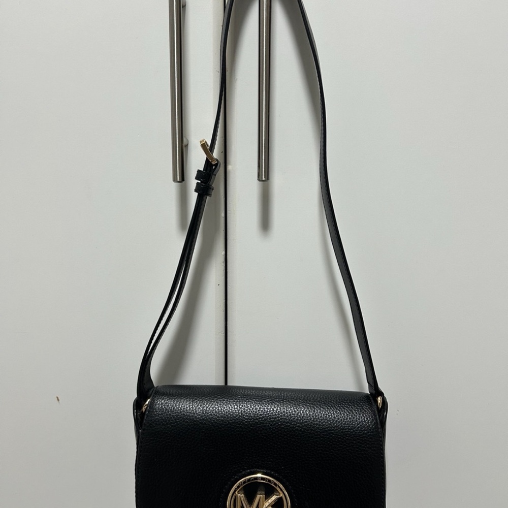 Black Leather Crossbody Bag
